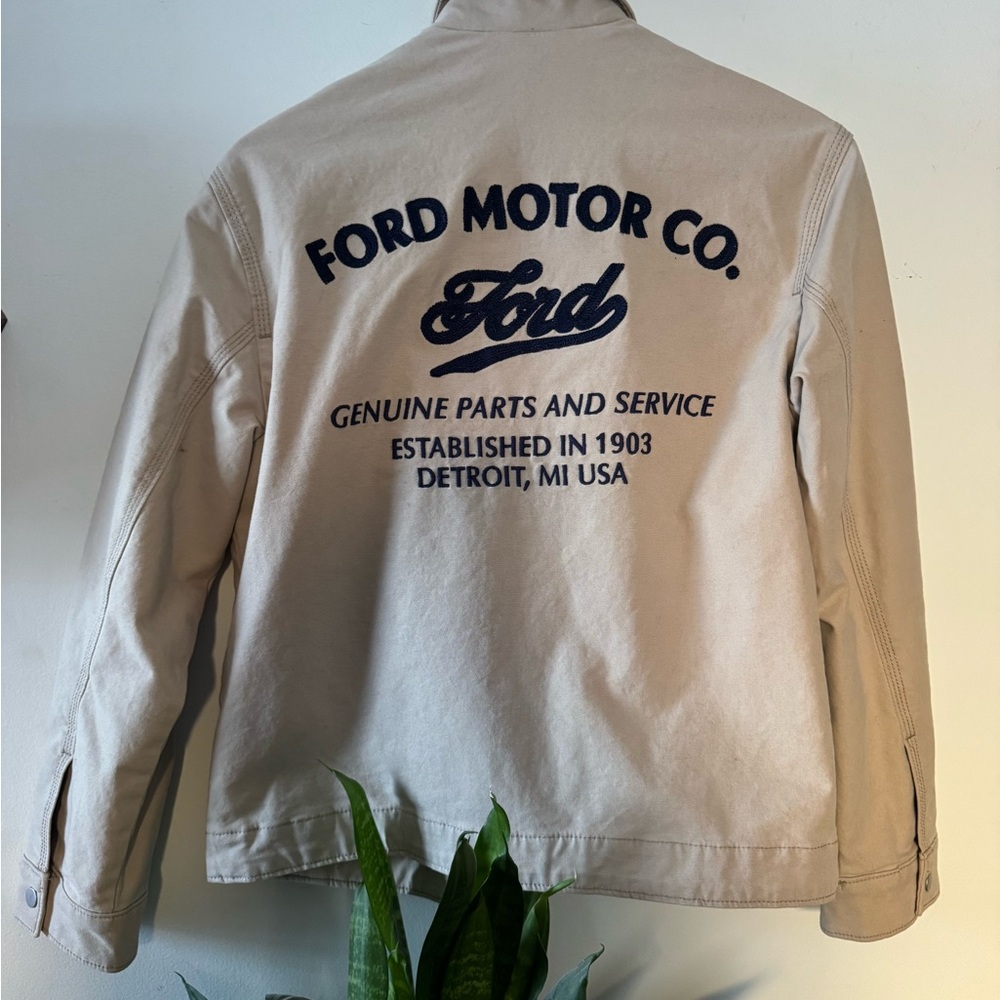 Abercrombie & Fitch Ford Motor Co. Cropped Tan Jacket
